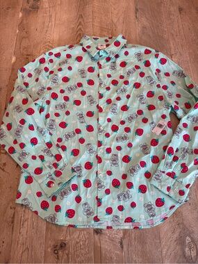 Disney Pixar Lotso Mint Green Button-Down Shirt L NWT